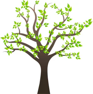 Amaonm Removable Cartoon Giant Brown Tree Wall Decals DIY Leaves Wall Sticker Peel and Stick Wall Decor for Nursery Kids Girls Nursery Room Bedroom Living Room Offices Kindergarten Decoration(Tree)