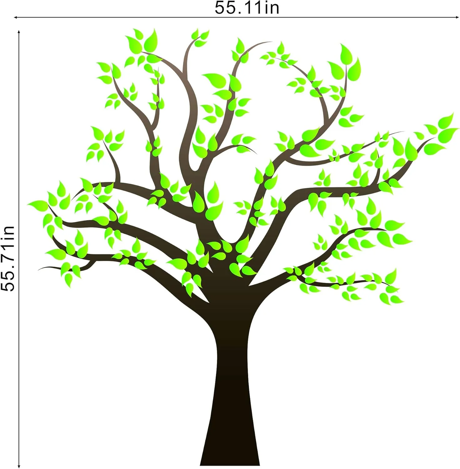 Amaonm Removable Cartoon Giant Brown Tree Wall Decals DIY Leaves Wall Sticker Peel and Stick Wall Decor for Nursery Kids Girls Nursery Room Bedroom Living Room Offices Kindergarten Decoration(Tree)