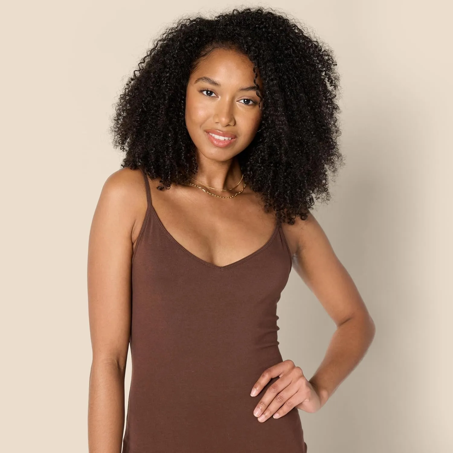 Amazon Essentials Women's Slim Fit Cotton Layering Slip Dress, Pack of 2