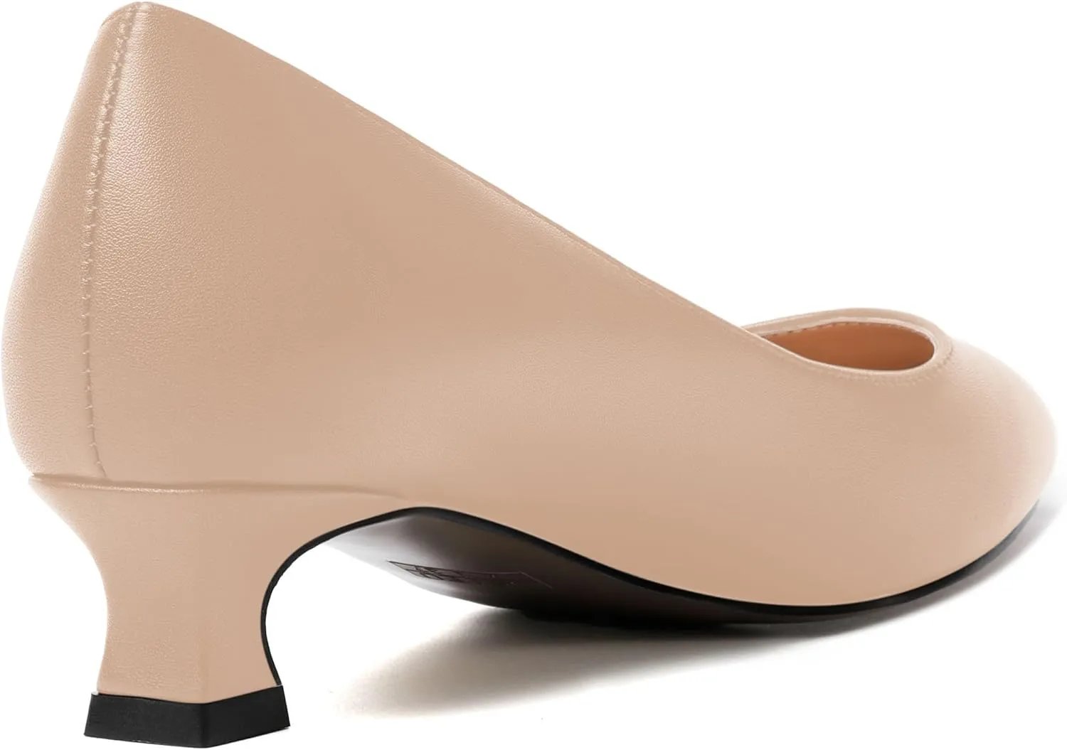 AMBELIGHT Womens Slip On Solid Casual Pointed Toe Office Suede Kitten Low Heel Pumps Shoes 1.5 Inch
