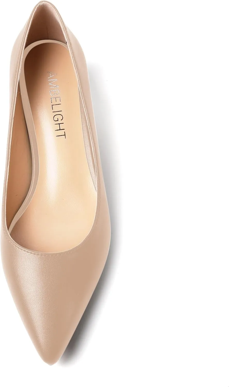 AMBELIGHT Womens Slip On Solid Casual Pointed Toe Office Suede Kitten Low Heel Pumps Shoes 1.5 Inch