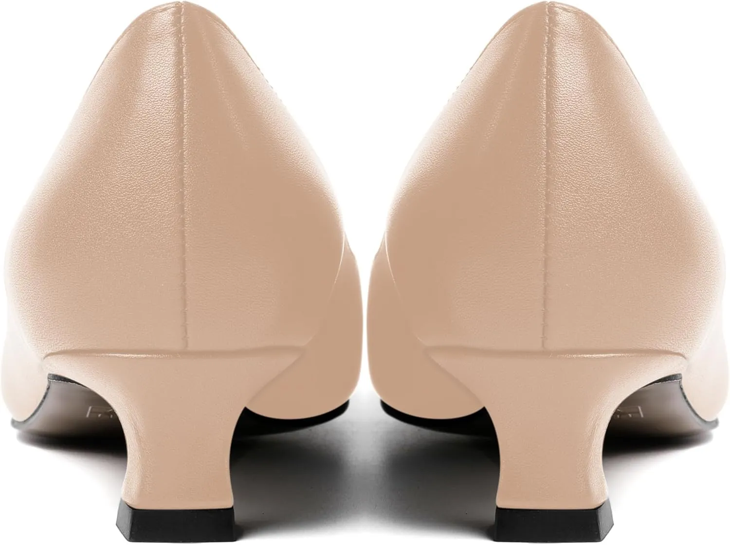AMBELIGHT Womens Slip On Solid Casual Pointed Toe Office Suede Kitten Low Heel Pumps Shoes 1.5 Inch