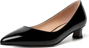 AMBELIGHT Womens Slip On Solid Casual Pointed Toe Office Suede Kitten Low Heel Pumps Shoes 1.5 Inch