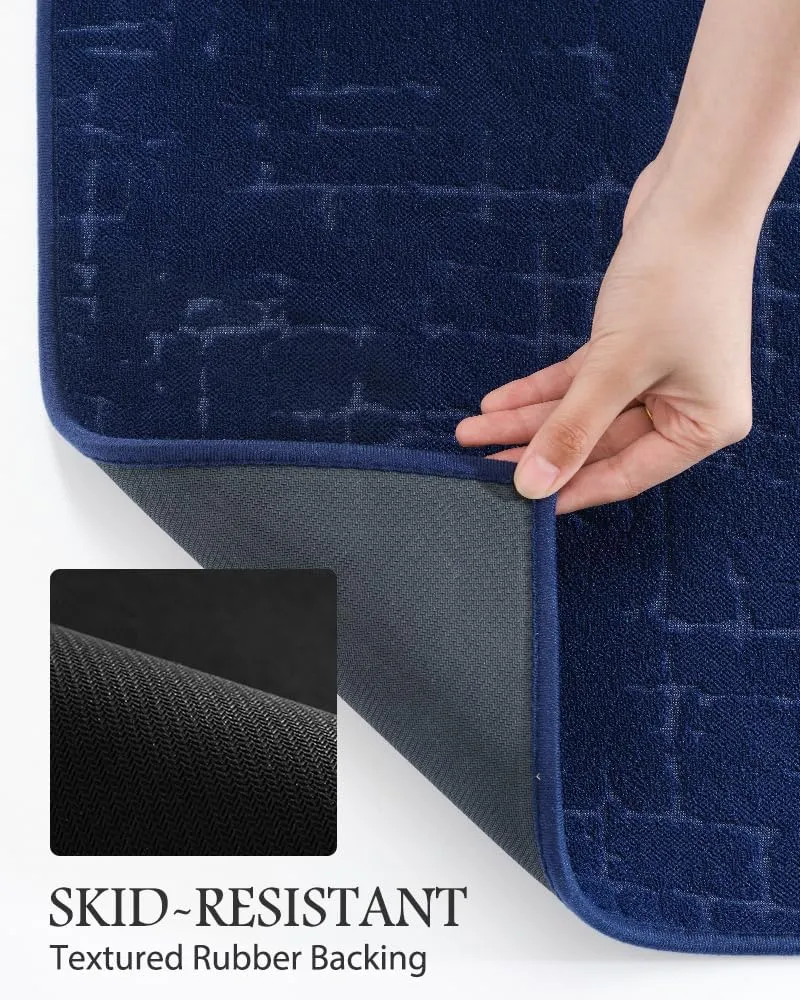 AMOAMI-Bath Mat-Super Absorbent Quick Dry Bathroom Floor Mats-Rubber Backing Washable Bath Mats for Bathroom Thin Bahtroom Rugs Fit Under Door-Bath Rug for in Fornt of Sink,Bathtub,Shower Room