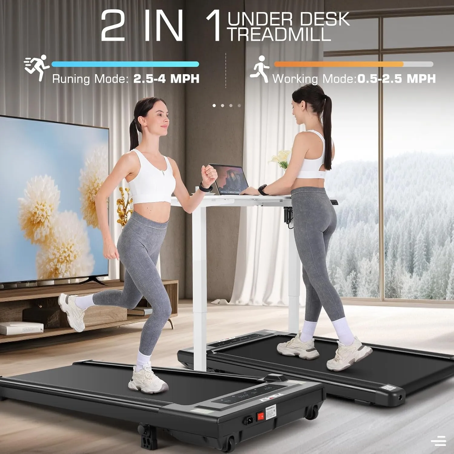 ANCHEER Walking Pad with 8% Incline, 2 in 1 Under Desk Treadmill 2.5HP Compact Running Machine with Remote Control, 300lbs Weight Capacity for Home/Gym/Office,Ultra-Quiet, Installation-Free