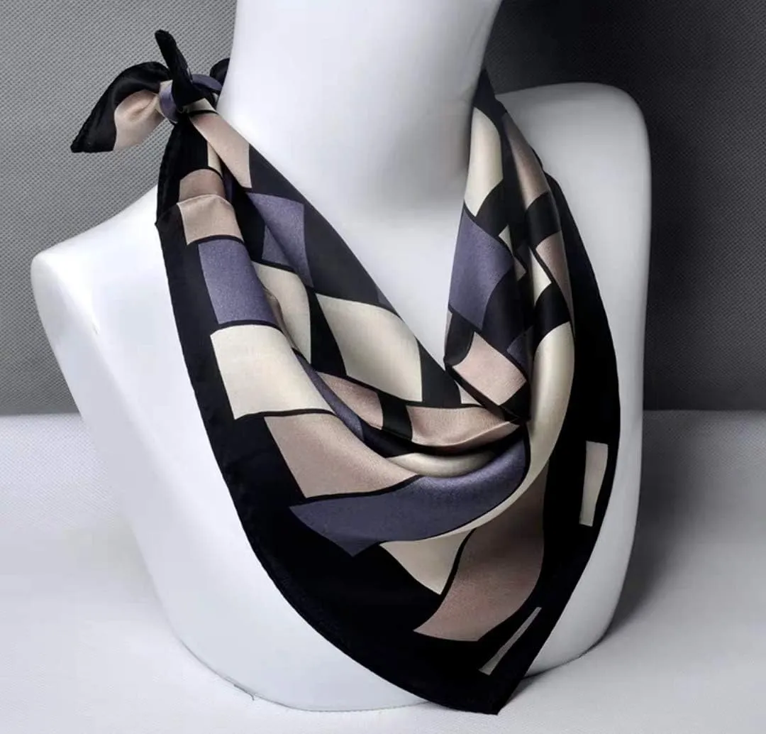 ANDANTINO 100% Mulberry Silk Scarf -21” Lightweight Square Neckerchief – Breathable Digital Printed Scarves with Gift Packed