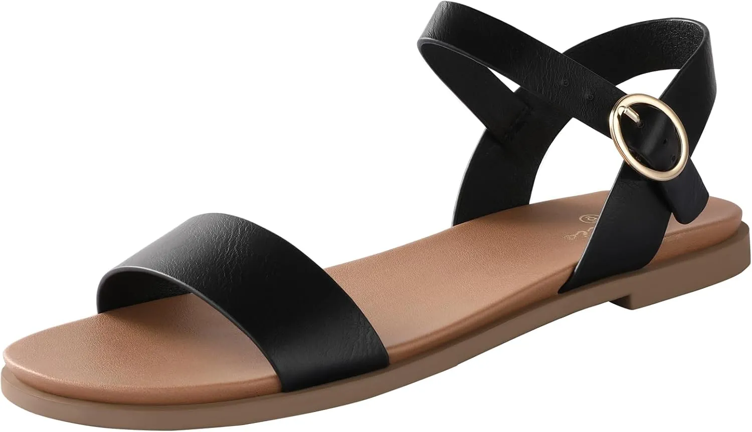 Ankis Flat sandals for Women Open Toe Comfy Women's Flats Tan Black White Sandals for Dressy Work Daily