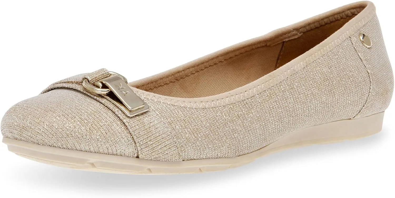 Anne Klein Women’s Able Comfortable Ballet Flat, Platinum, 8 M US