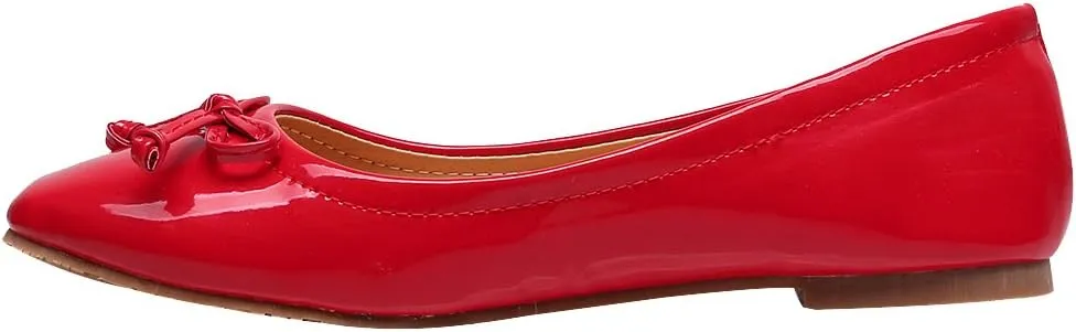 ANUFER Women Lovely Bow Tie Ballerinas Comfy Square Toe Ballet Flats Slippers Pumps Dolly Shoes