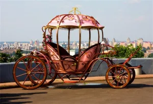 AOFOTO 10x7ft Classic Carriage Background Beautiful Building Street Wedding Honeymoon Trip Photography Backdrop Vacation City Photo Studio Props Vinyl Wallpaper