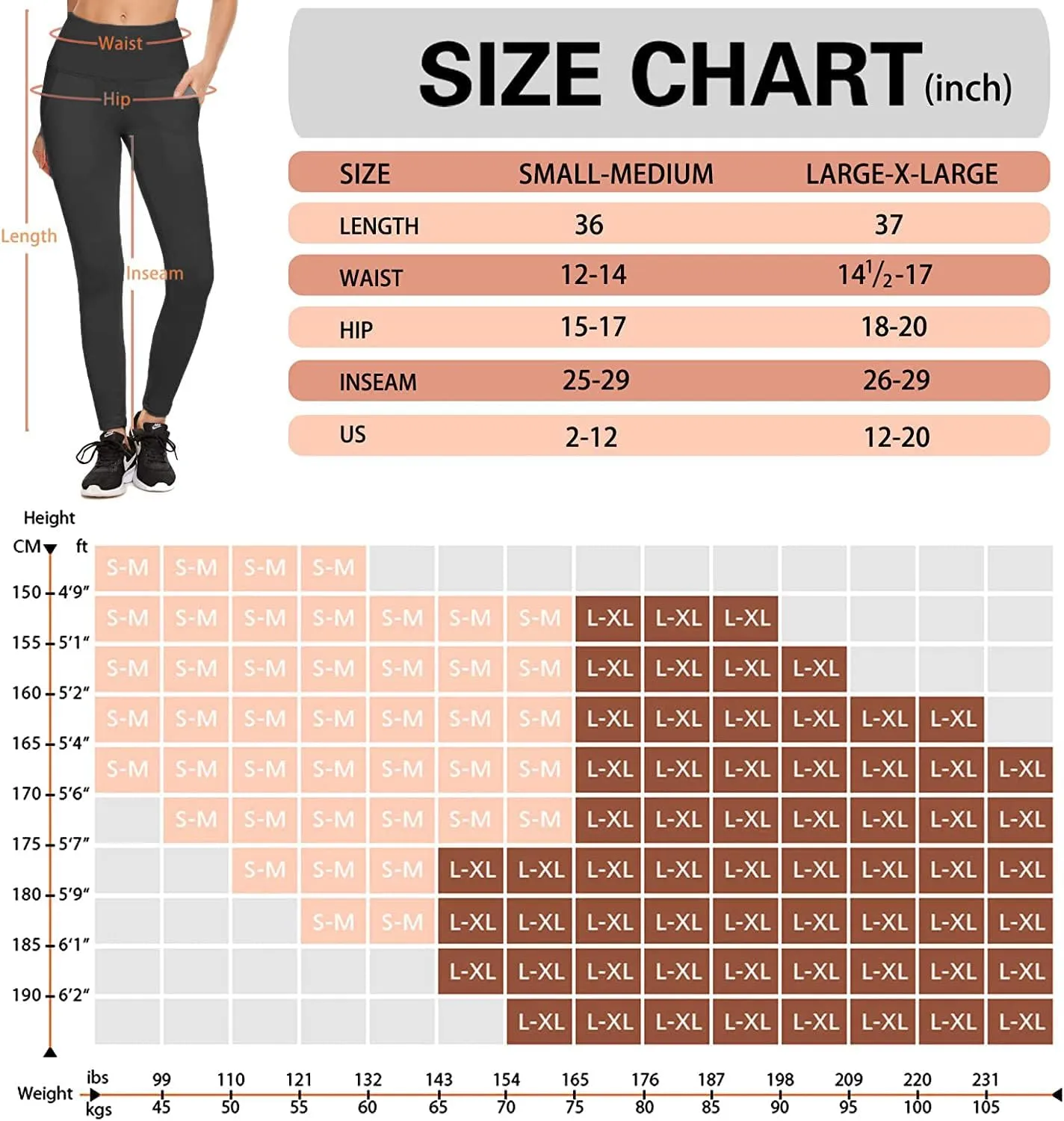 Aoliks Leggings with Pockets for Women - Yoga Pants with Pockets,Soft High Waist Tummy Control Non See Through Workout Pants