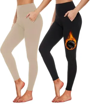 Aoliks Leggings with Pockets for Women - Yoga Pants with Pockets,Soft High Waist Tummy Control Non See Through Workout Pants