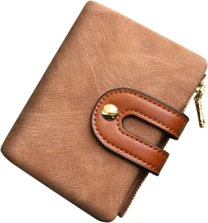 AOXONEL Women's Rfid Small Bifold Leather Wallet Ladies Mini Zipper Coin Purse id card Pocket,Slim Compact Thin