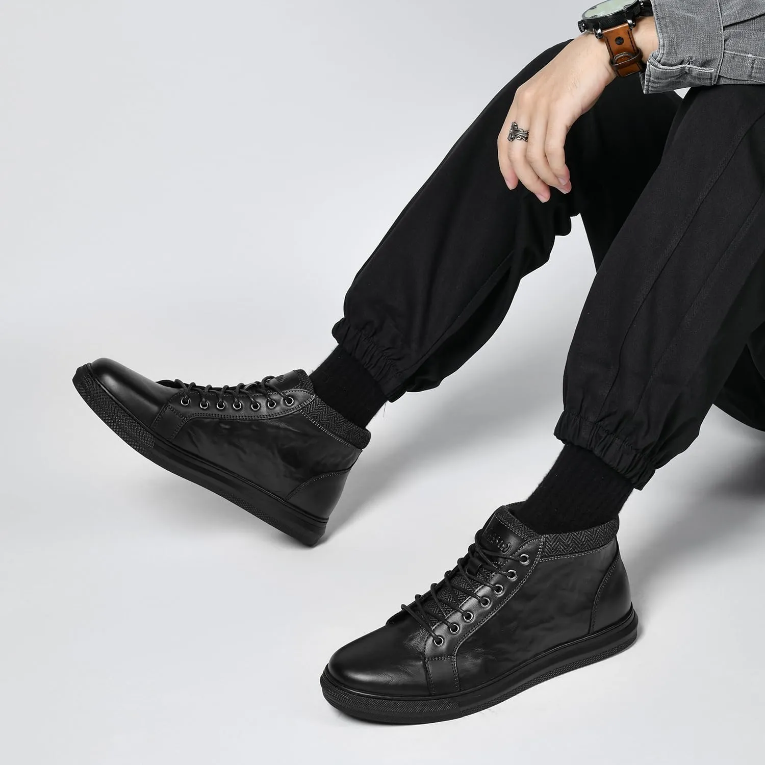 Arkbird Mens Leather Sneaker Fashion Classic Casual Chukka Ankle Boots for Men