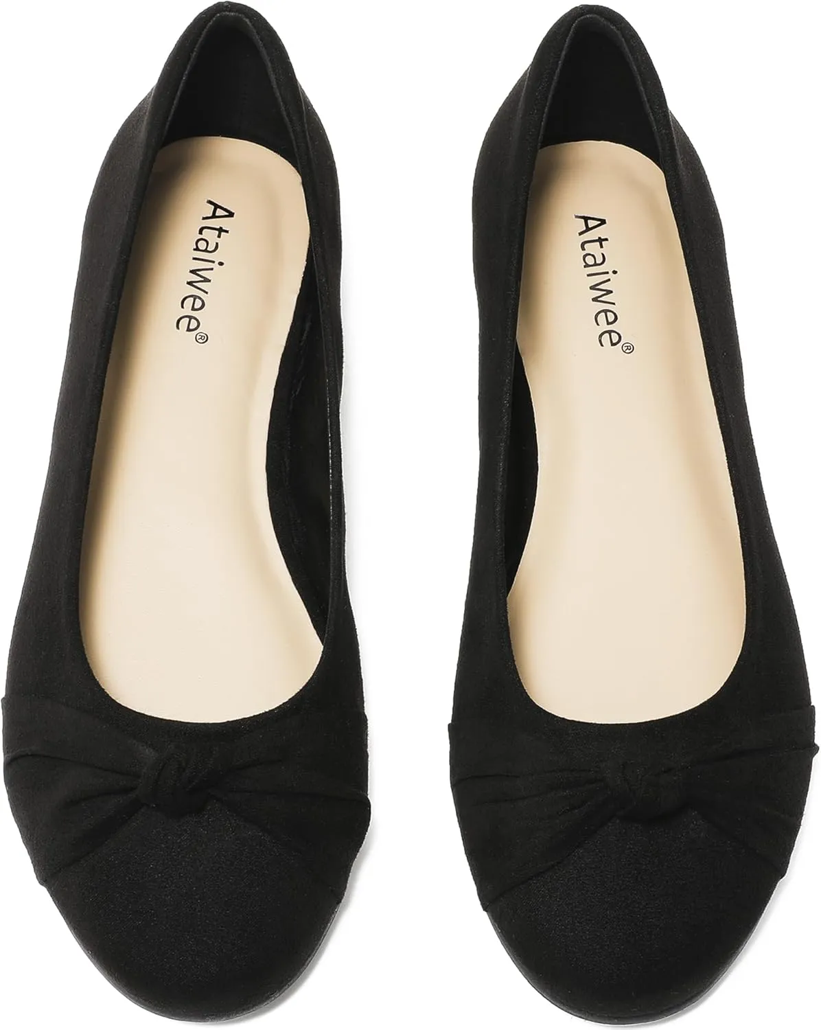 Ataiwee Women's Wide Width Flats Shoes - Ladies Cute and Comfortable Dress Ballet Shoes.