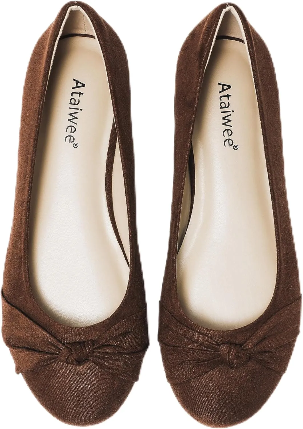 Ataiwee Women's Wide Width Flats Shoes - Ladies Cute and Comfortable Dress Ballet Shoes.