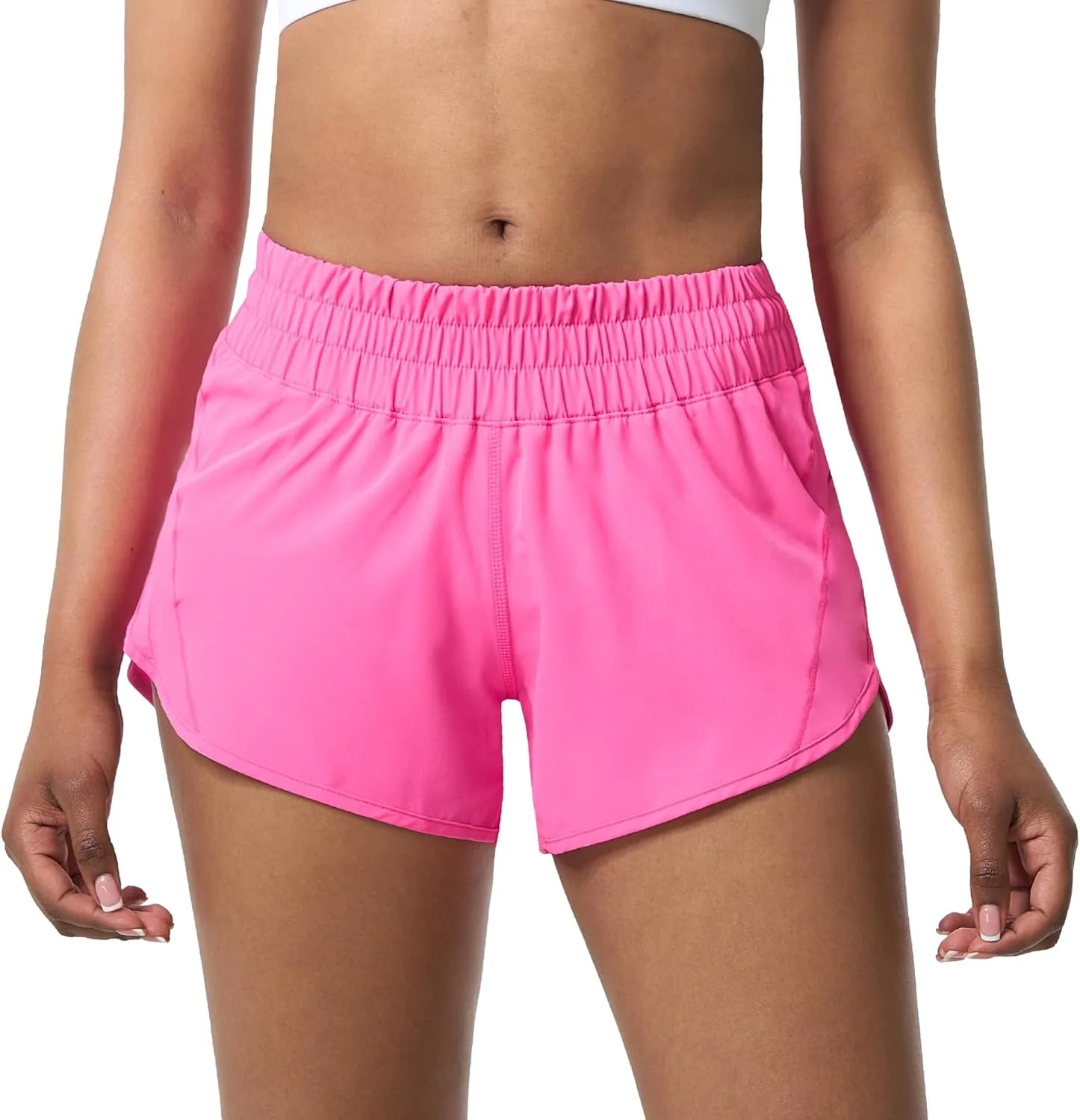 Aurefin Athletic Shorts for Women,Women's Quick Dry Workout Sports Active Running Track Shorts with Elastic and Zip Pockets
