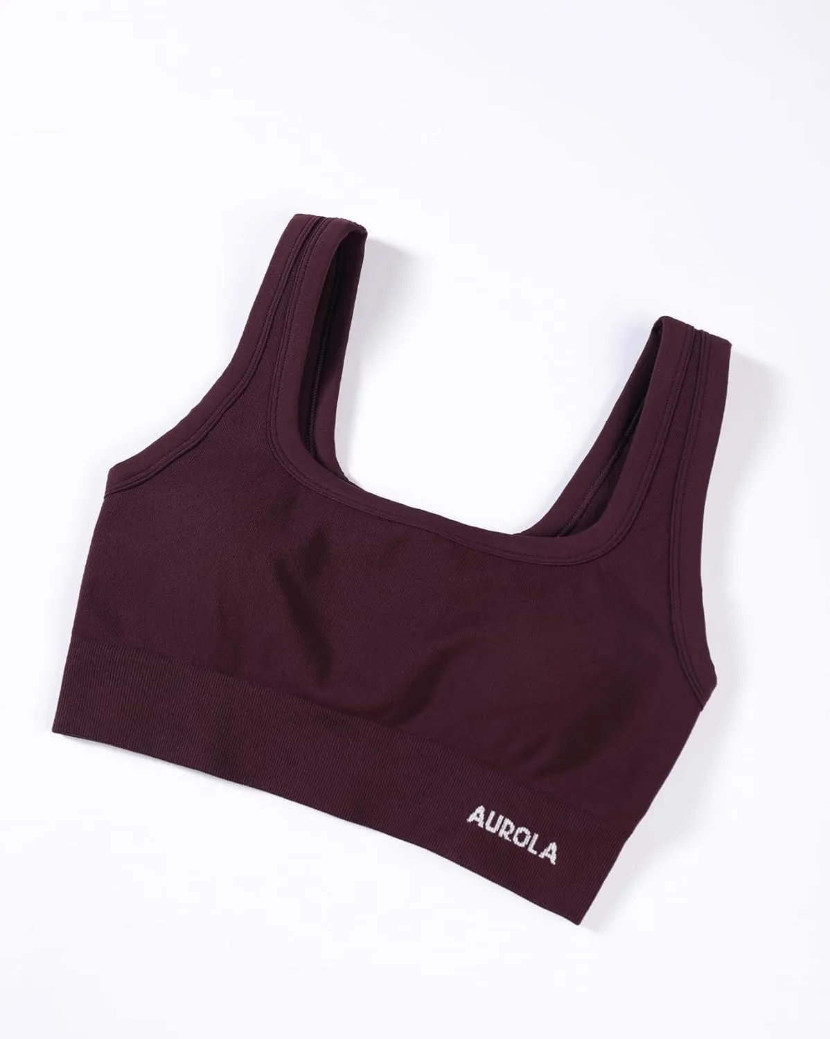 AUROLA Power Sports Bras for Women - Push Up Workout Bra Square Neck Yoga Bra Padded Low Impact Gym Bra Crop Top
