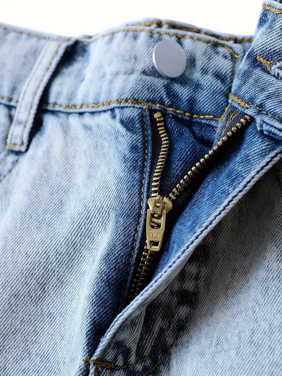 Baggy Jeans for Girls Wide Leg Ripped High Elastic Waisted Denim Pants Cute Summer Trousers Y2K Streetwear 7-14Y