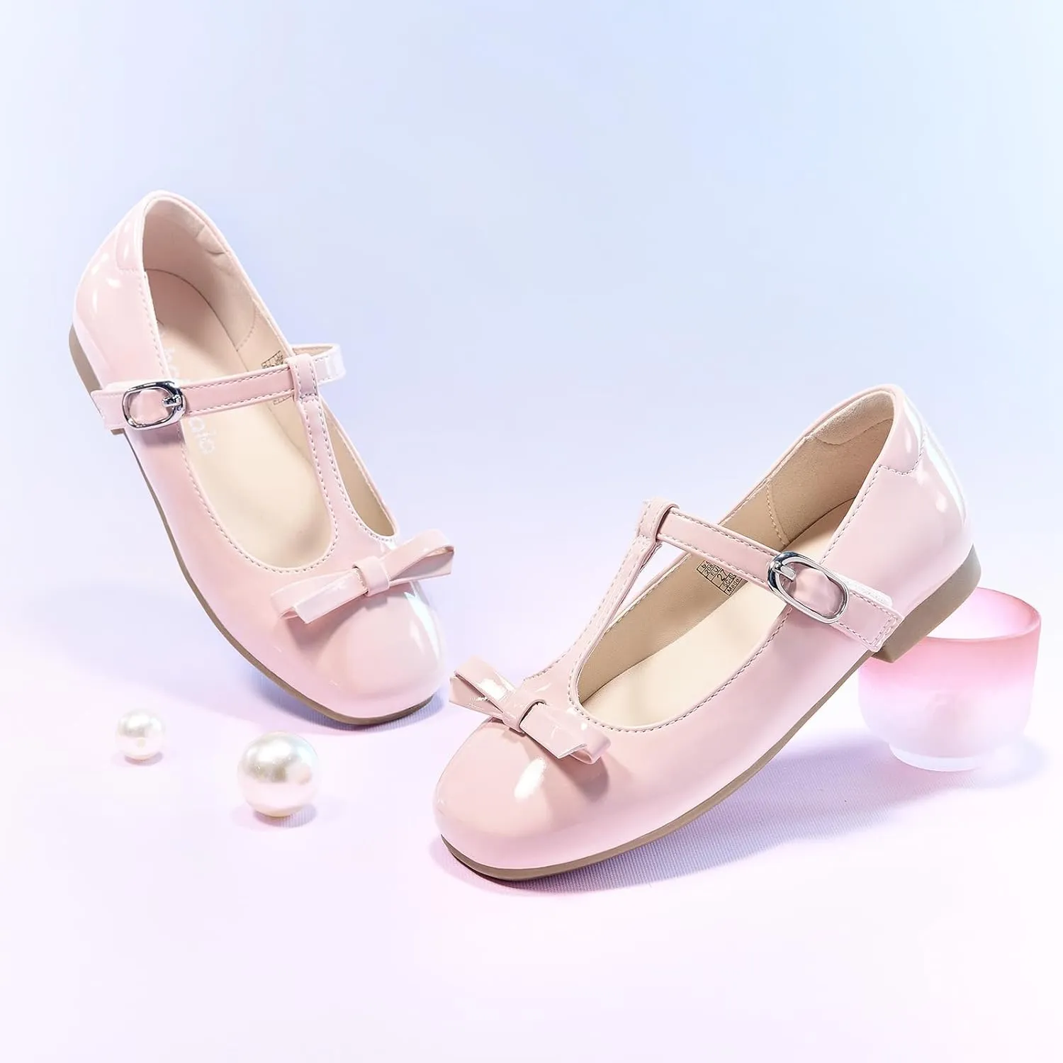 Balabala Toddler Girls Mary Jane Flats Ballet Shoes,Little Girl Princess Dress Shoes for School, Party and Wedding
