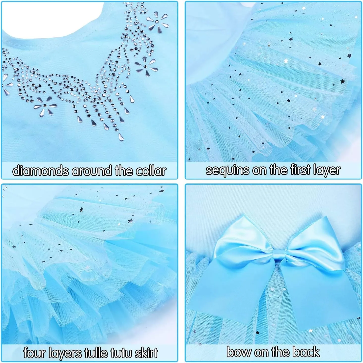 BAOHULU Ballet Leotards for Girls Full Skirted Dance Tutu Dress Party Costumes