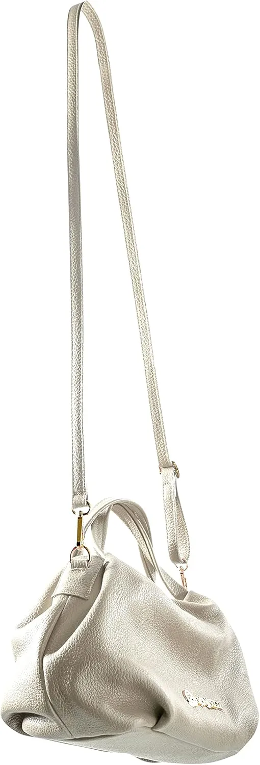 Baroncelli Italian Leather Purse for Women Genuine Soft Leather Medium Size Shoulder Crossbody Bag Made in Italy