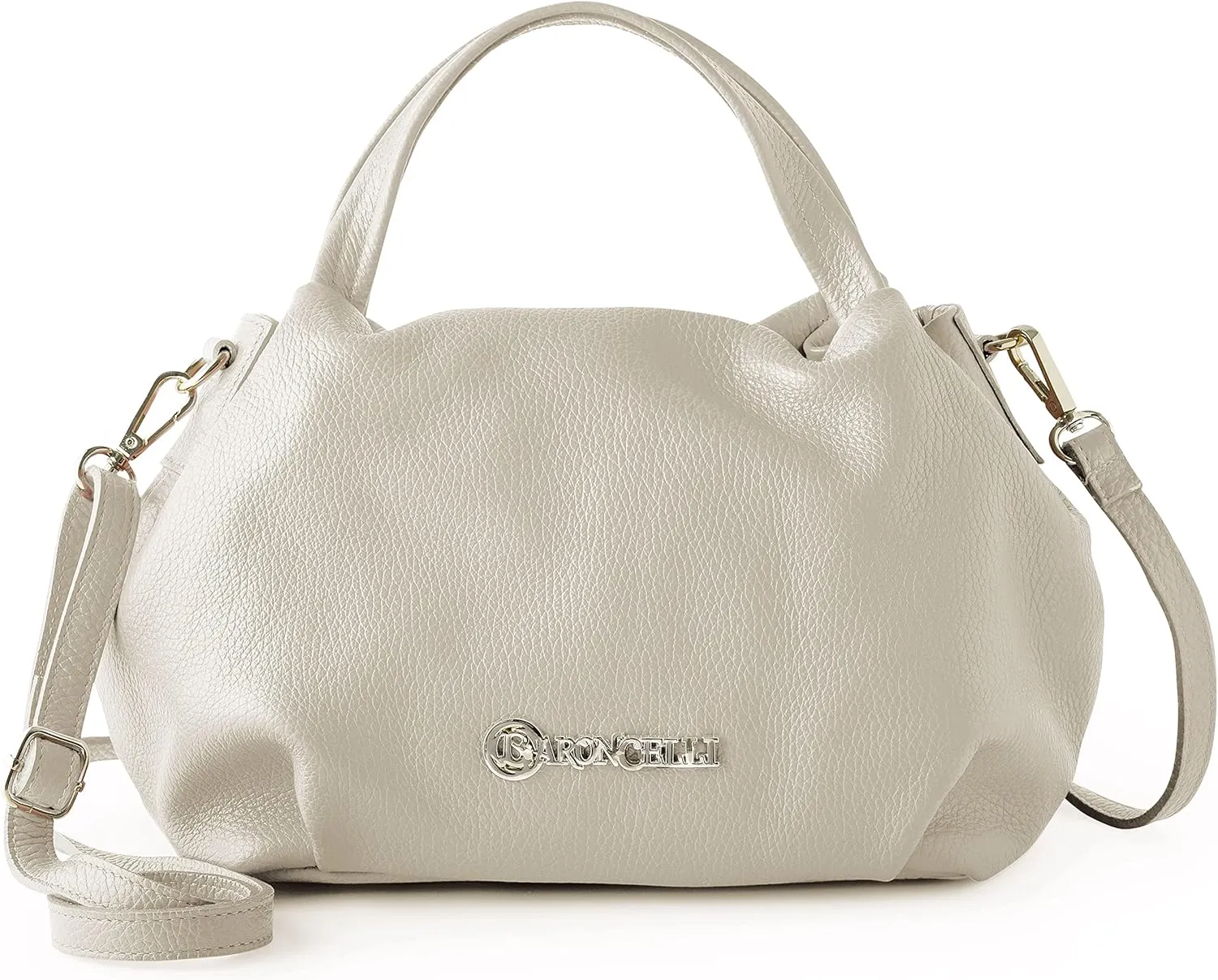 Baroncelli Italian Leather Purse for Women Genuine Soft Leather Medium Size Shoulder Crossbody Bag Made in Italy