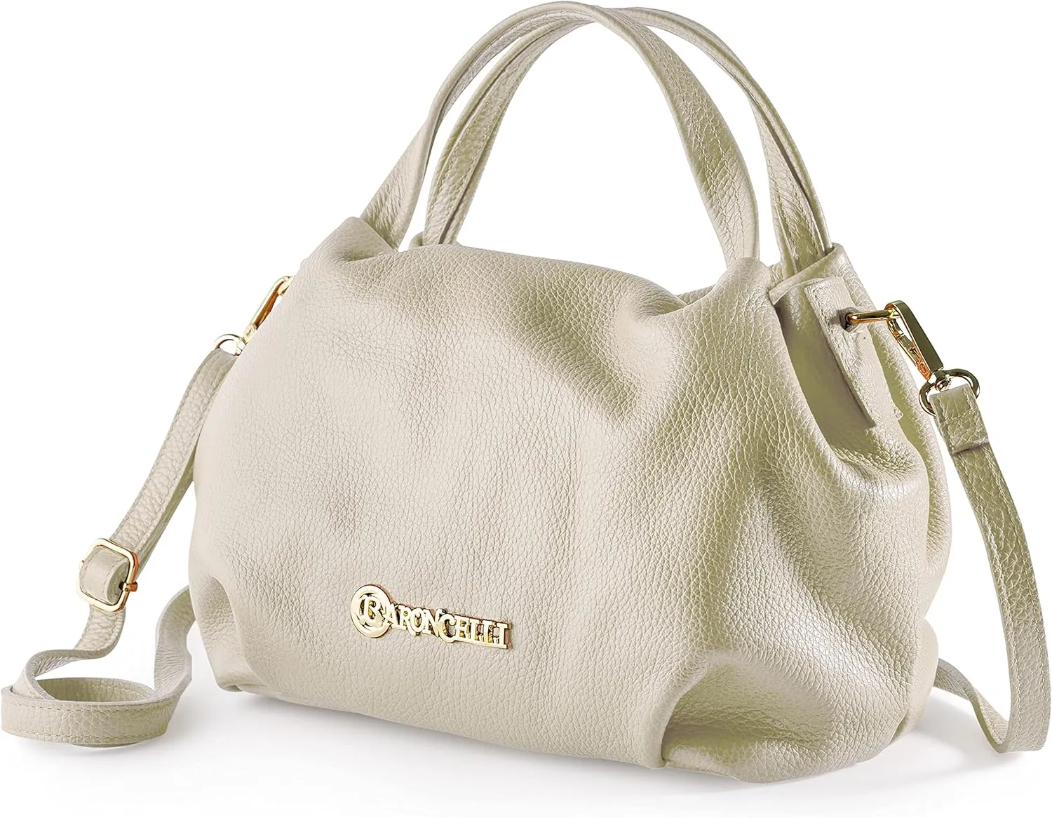 Baroncelli Italian Leather Purse for Women Genuine Soft Leather Medium Size Shoulder Crossbody Bag Made in Italy