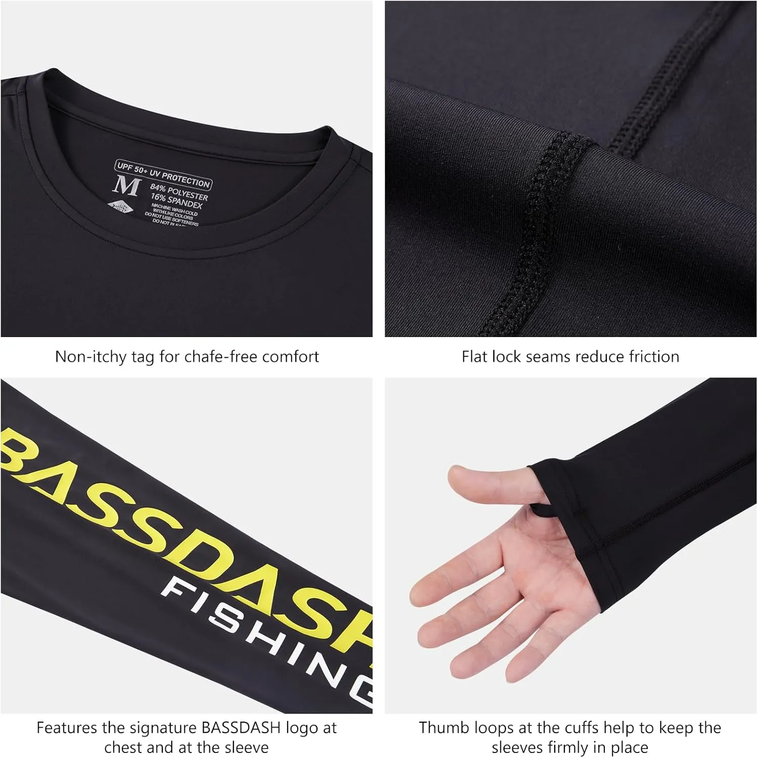 BASSDASH Men’s UPF 50  Sun Protection Long Sleeve Shirts Quick Dry Performance SPF UV Shirt for Outdoors Fishing Hiking FS31M