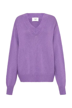 BASSIKE Cotton Linen V-Neck Boxy Knit