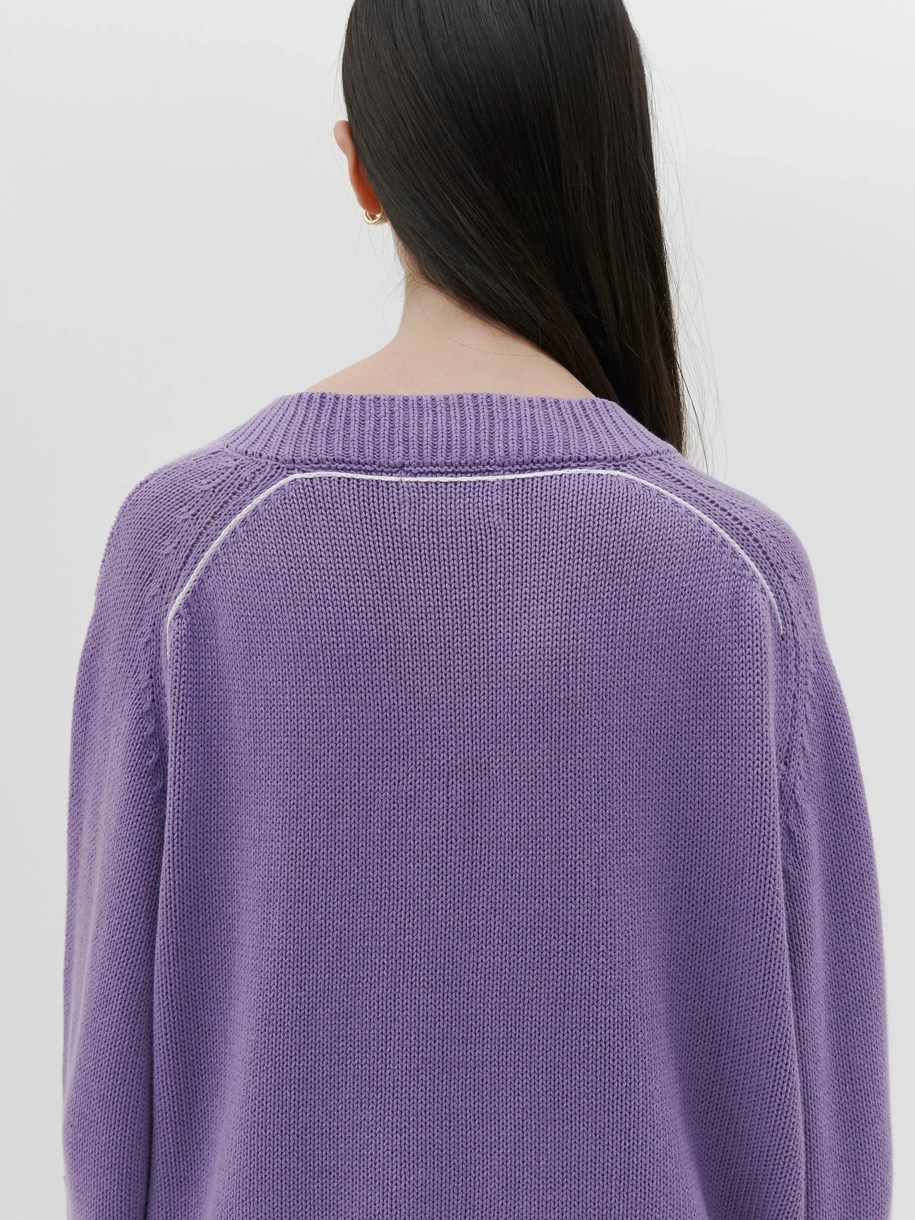 BASSIKE Cotton Linen V-Neck Boxy Knit