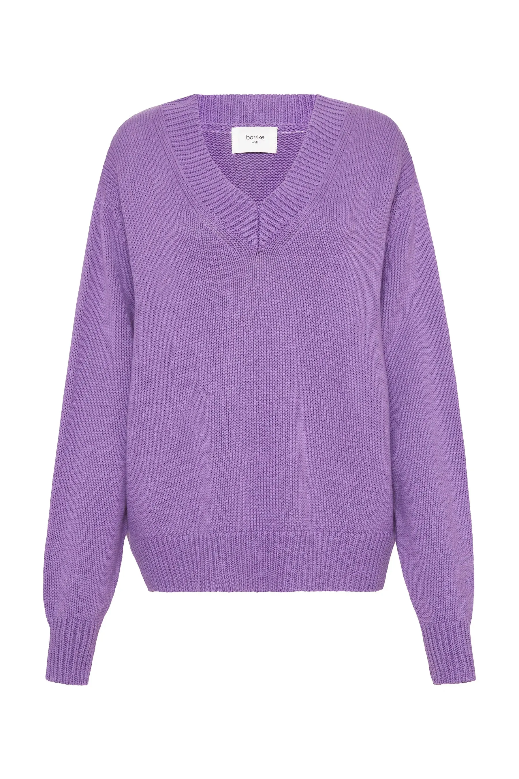BASSIKE Cotton Linen V-Neck Boxy Knit