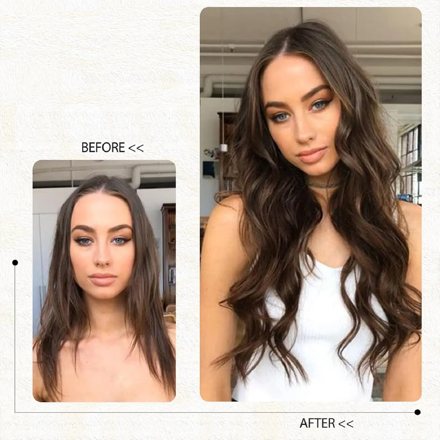 Belaved 100% Natural Human Hair Extensions - Highlighted PU Tape in Hair, Brown with Light Brown Glue, 50 Grams, 20 Pcs, 14 inch
