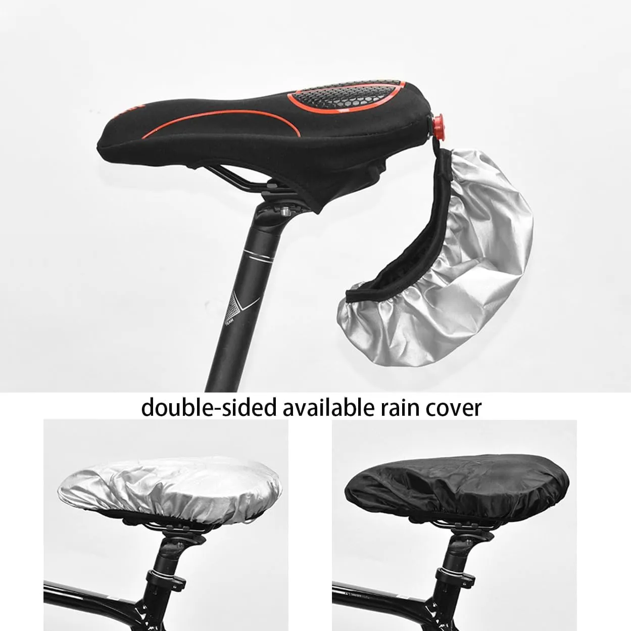 Bike Seat Cushion，with Waterproof Bicycle Seat Cover, Soft Comfy for Narrow Bike Seat, Shock Absorbing, Bike Cushion Fit for Stationary, Exercise, BMX, MTB & RoadBikes