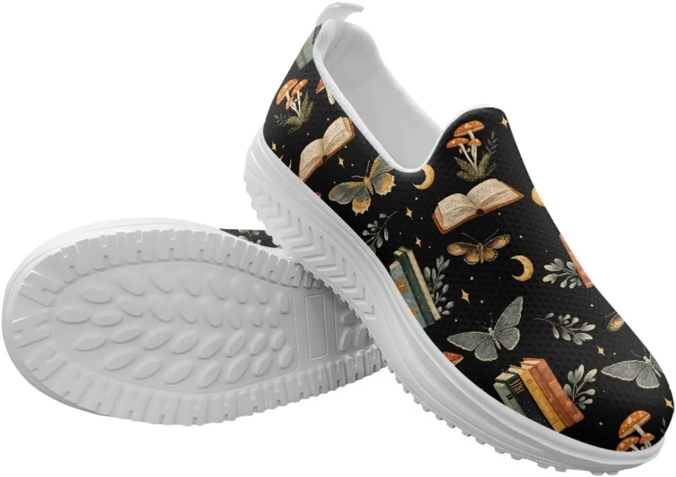 Binienty Women's Slip-On Platform Loafers Breathable Mesh Walking Sneakers Rocking Bottom Footwear