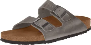 Birkenstock Womens Shoes Men's Arizona Soft Footbed Sandals, Iron, Grey, 13 Medium US