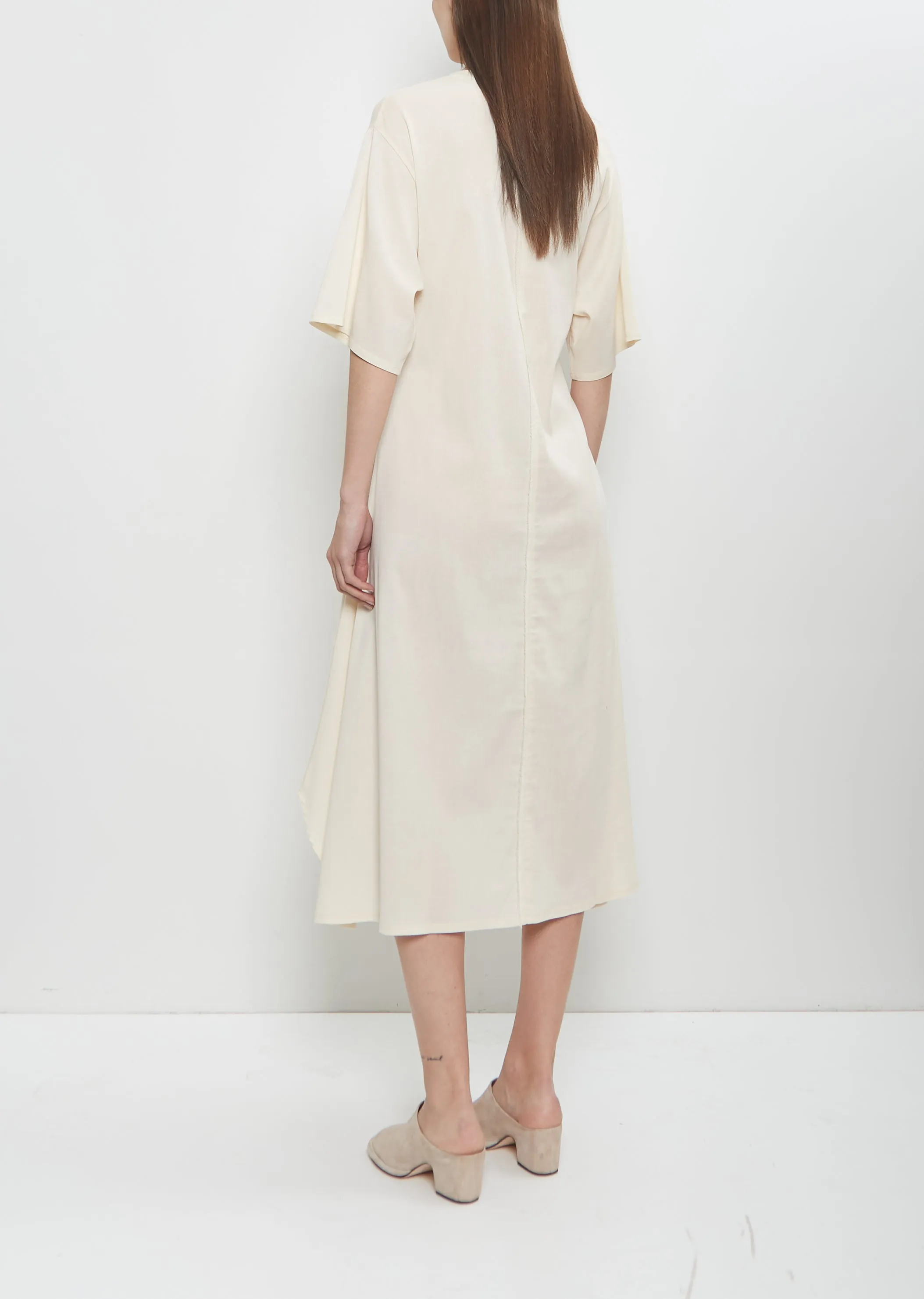 Biwa Yoryu Cotton Dress — Ivory