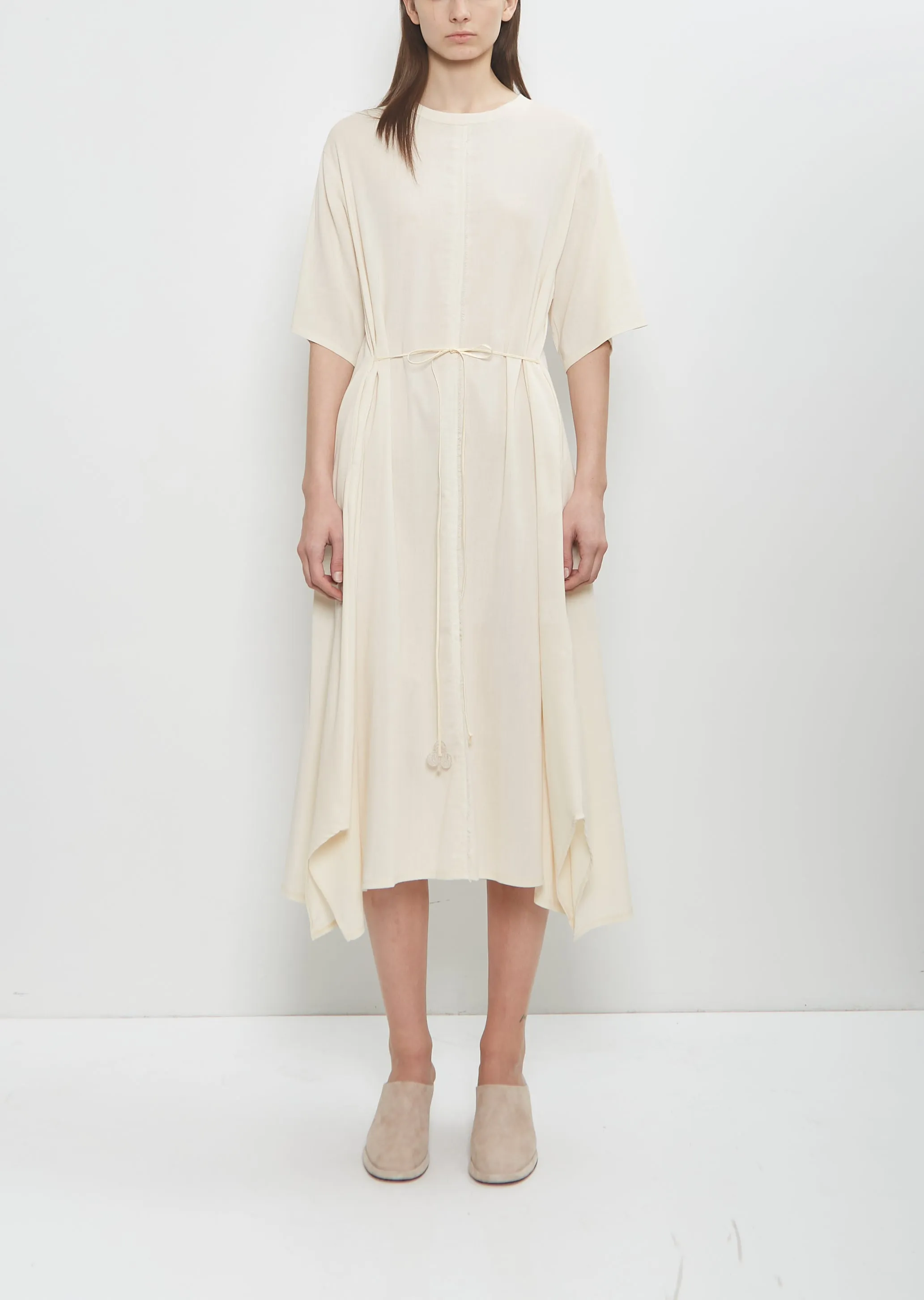 Biwa Yoryu Cotton Dress — Ivory