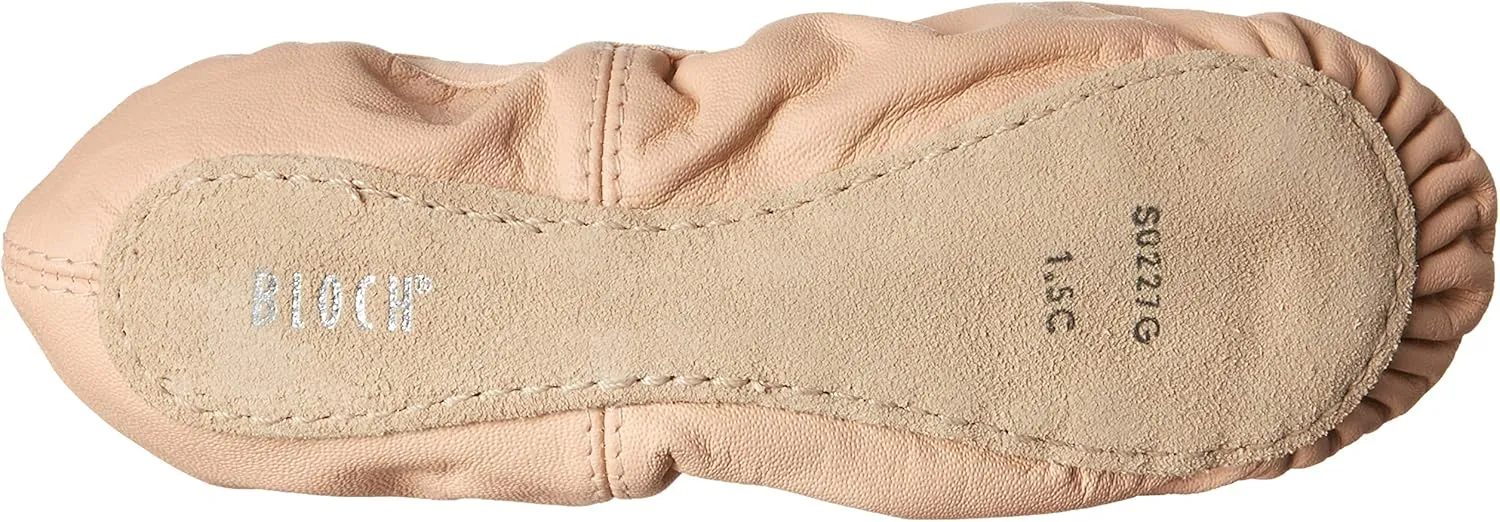 Bloch Bloch Belle Child Ballet Shoes, Toddler Girls Dance Shoes, High Durability, Soft Leather Upper, Flexible Suede Outsole, Pre-Sewn Elastic, Heart Printed Sock-Liner, Ballet Shoe