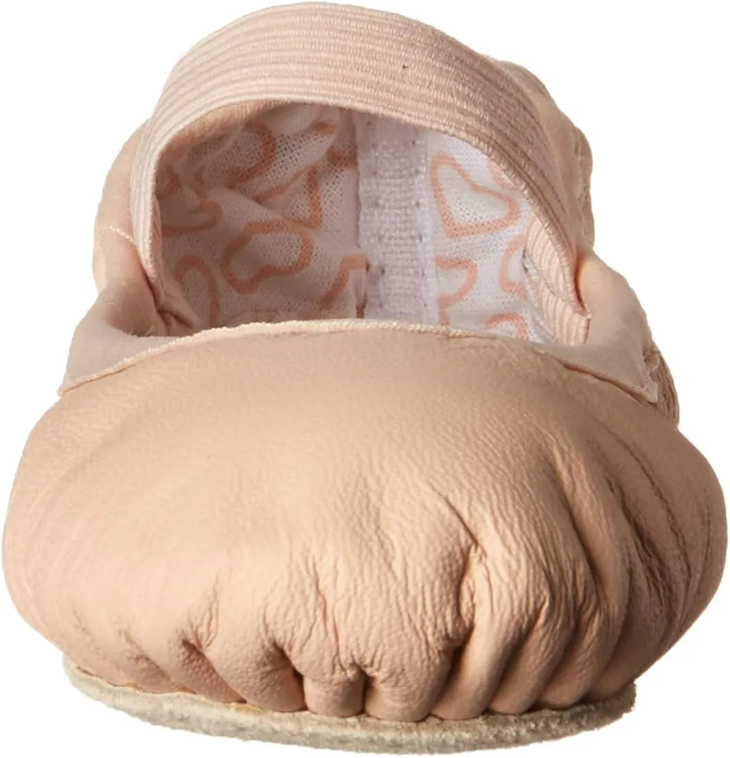 Bloch Bloch Belle Child Ballet Shoes, Toddler Girls Dance Shoes, High Durability, Soft Leather Upper, Flexible Suede Outsole, Pre-Sewn Elastic, Heart Printed Sock-Liner, Ballet Shoe