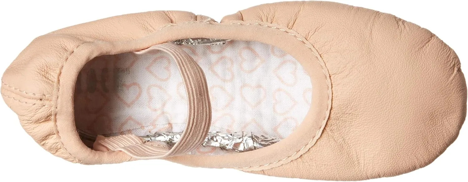Bloch Bloch Belle Child Ballet Shoes, Toddler Girls Dance Shoes, High Durability, Soft Leather Upper, Flexible Suede Outsole, Pre-Sewn Elastic, Heart Printed Sock-Liner, Ballet Shoe
