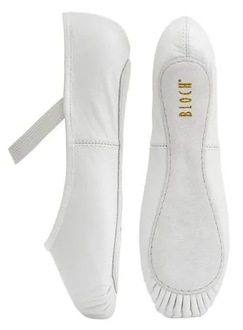 Bloch S0205L Dansoft Full Sole Leather WHITE Adut Ballet Shoe