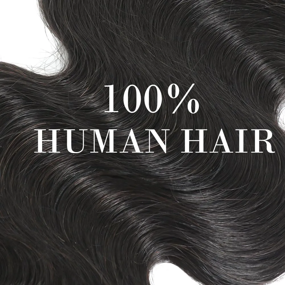 Body Wave Clip in Hair Extensions Real Human Hair, 8Pcs 120g Wavy Human Hair Clip in Extensions for Women 12A Brazilian Virgin Wavy Human Hair Extensions Clip ins Natural Black (#1B,16 Inch)