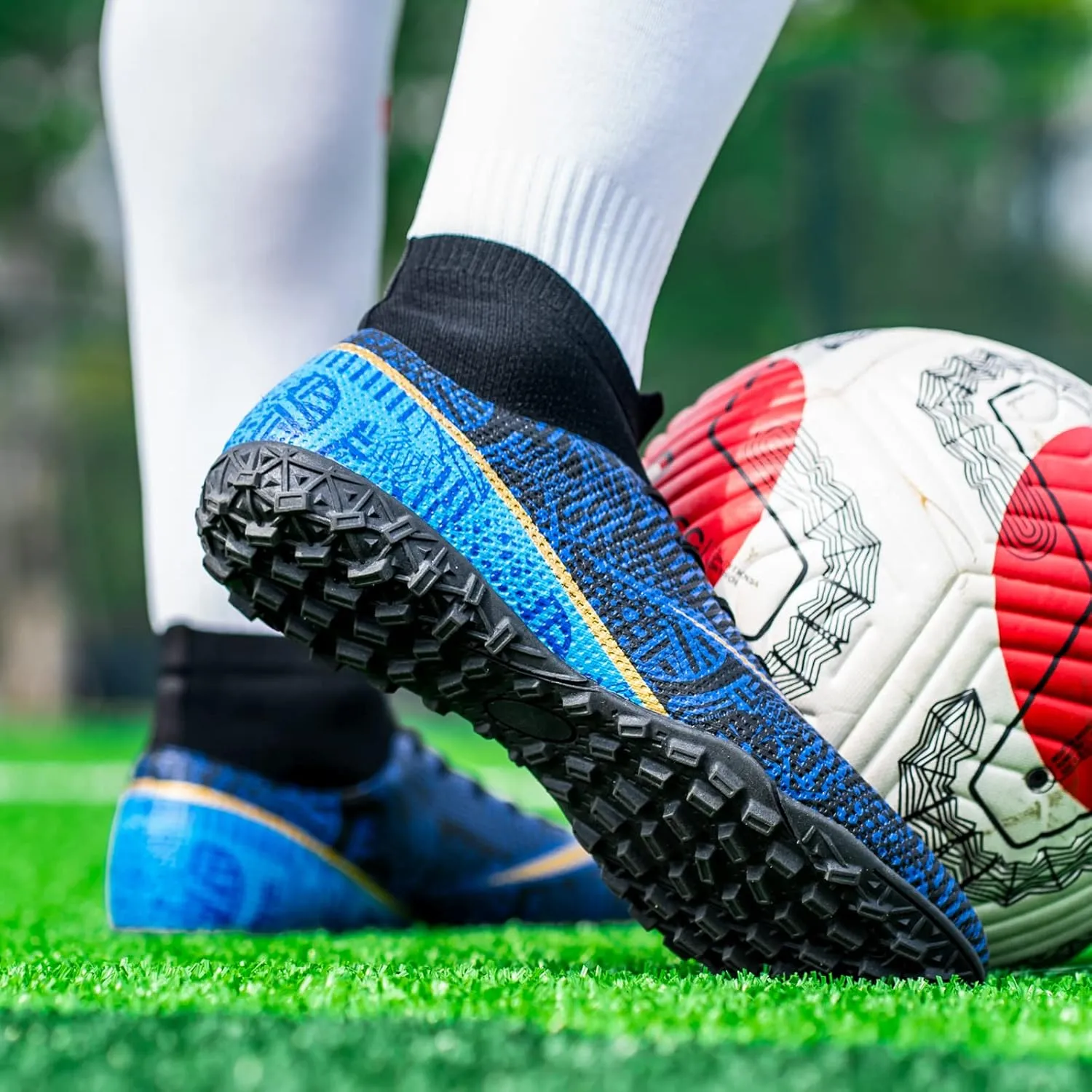 Boys Girls Indoor Turf Soccer Shoes Slip on Soccer Cleats