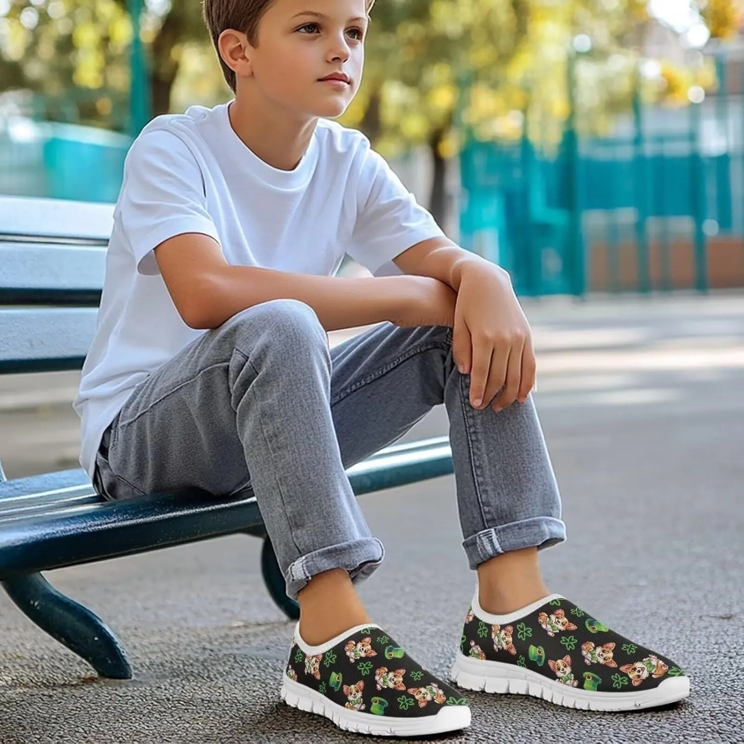 Boys Slip On Shoes Little Kids Tennis Shoes St. Patrick's Day Shoes