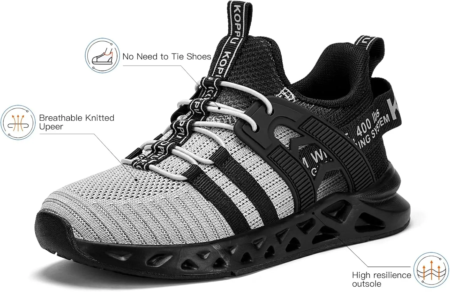 Boys Tennis Shoes Girls Kids Slip on Sneakers Lightweight Running Shoes for Athletic Walking
