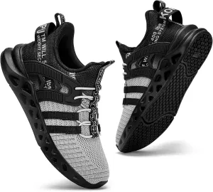 Boys Tennis Shoes Girls Kids Slip on Sneakers Lightweight Running Shoes for Athletic Walking