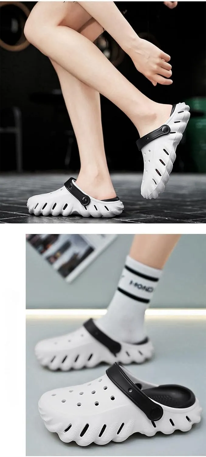 Breathable Hollow Design Men's Garden Clogs - Comfortable Slip-On Couple Beach Shoes Anti-Slip