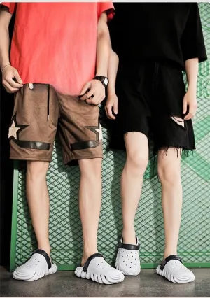 Breathable Hollow Design Men's Garden Clogs - Comfortable Slip-On Couple Beach Shoes Anti-Slip