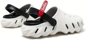 Breathable Hollow Design Men's Garden Clogs - Comfortable Slip-On Couple Beach Shoes